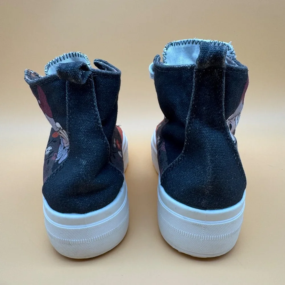Disney Minnie Mouse High Top Canvas Sneakers Kids Size 2 Cute Cartoon‎ Shoes